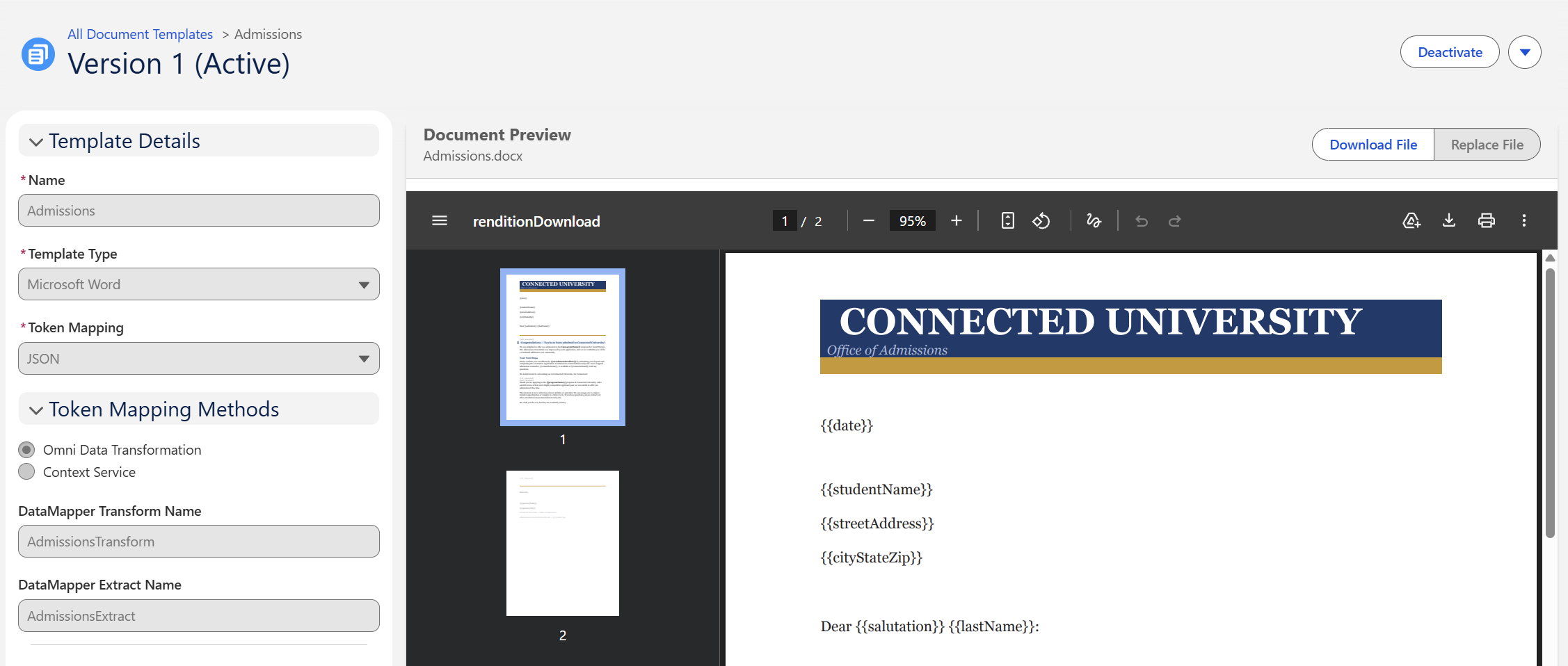 Example Document Template using Salesforce Document Generation